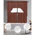 thumbnail image 2 of Dark Brown Swag Curtains for Living Room/Bedroom Windows, Vintage Country Monochrome Chocolate Color Kitchen Curtains and Valances Set 36 Inch Length, Light Filtering Swags Valance Curtain Panels, 2 of 5