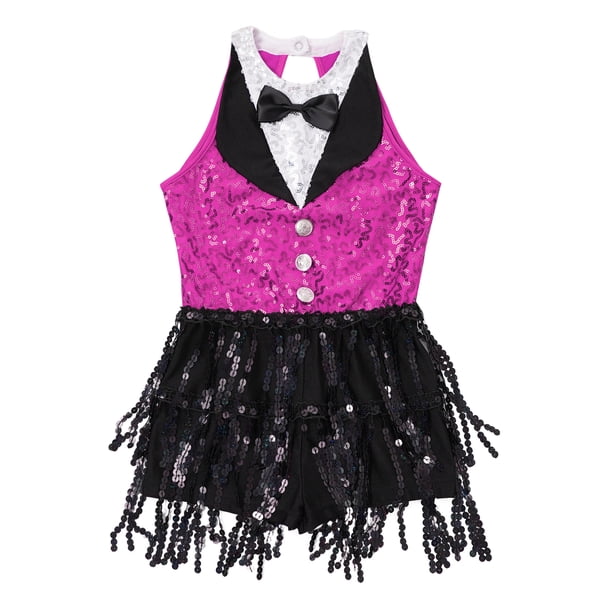 Aislor Robe De Danse Contemporaine Femme - Élégante Robe Ballet Latin Tango Spectacle Avec Patchwork Métallisé