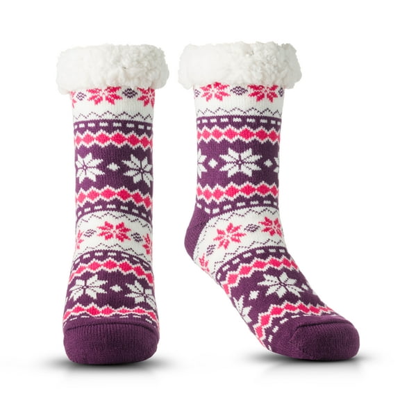 Fuzzy Socks for Women Cozy Fleece-Lined Sherpa Slipper Socks Super Soft Warm Plush Fluffy Nonskid Socks with Grippers for Winter Lounging Sleeping etc…