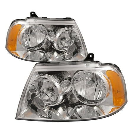 Lincoln Navigator Oem Replacement Headlight 2003-2006 Lincoln Navigator Halogen Headlights Set Driver Left Passenger Right Halogen Headlamps Assembly FO2502191 and FO2503191 ()