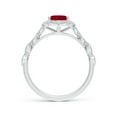 thumbnail image 2 of ANGARA Natural Oval 1.25 ct Ruby Trillium Floral Shank Ring in 14K White Gold for Women (Size-8x6mm) | July Birthstone, Birthday, Anniversary, Jewelry Gift for Women | Natural Ruby Ring, 2 of 9