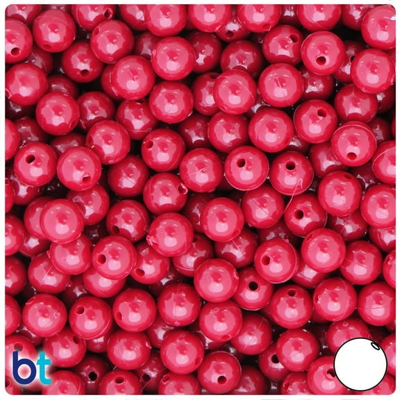 BeadTin Burgundy Opaque 8mm Round Plastic Beads (300pcs)