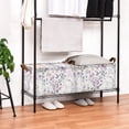 thumbnail image 3 of Yayeee Foldable Storage Basket for Shelves Waterproof Cloth Bins with Handles, Purple Wildflowers, 3 of 7