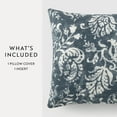 thumbnail image 4 of Noble Linens Elegant Cotton Decor Throw Pillow in Distressed Floral Pattern, 4 of 8