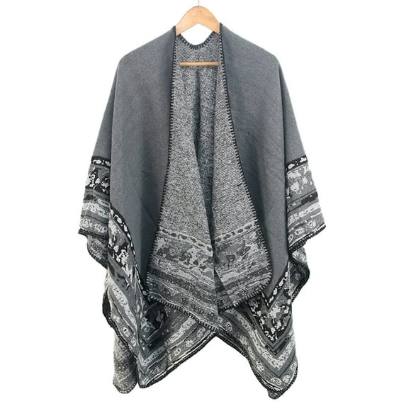 WILLBEST Womens Coats Winter Long Coat Women Women Winter Warm Oversized Printing Blanket Cape Wraps Shawl Cardigans