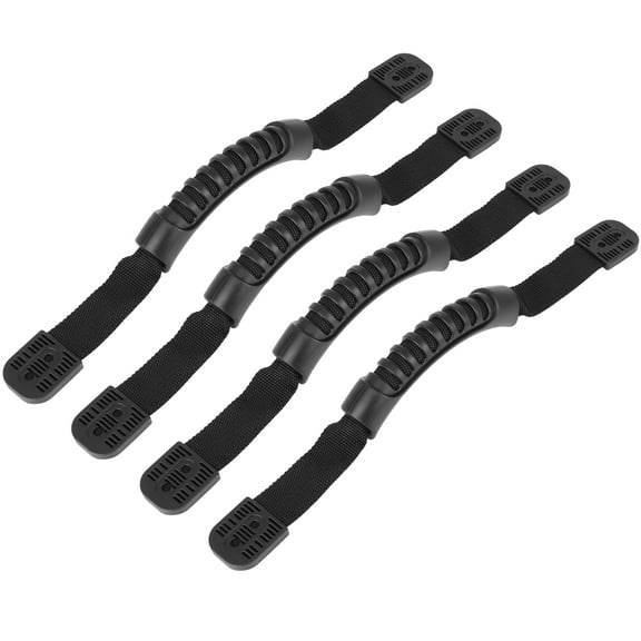 4 Pcs Universal Rubber Carry Grab Handle with Double Hole Round Base Black for Kayak Boat Canoe