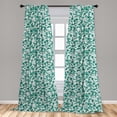 thumbnail image 4 of Ambesonne Floral Curtains, Small Flowers Foliage Art, Pair of 28"x95", Jade Green Pale Salmon, 4 of 5