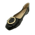 thumbnail image 4 of Victoria K Square Gold Black Medallion Wedge Flats (Women), 4 of 5