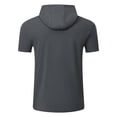 thumbnail image 4 of Fashion Top for Men - Men's Athletic Performance Hooded Short Sleeve Tee for and Casual Wear Comfort T-shirt,Black,XXL, 4 of 9