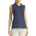 thumbnail image 2 of Wendoximz Summer Shirts for Women Womens Tee Shirts Women's Polo Shirts Sleeveless Golf Shirt Tank Tops Lightweight Quick Dry Athletic Tennis Sports Tops Tee Dark Blue, 2 of 6