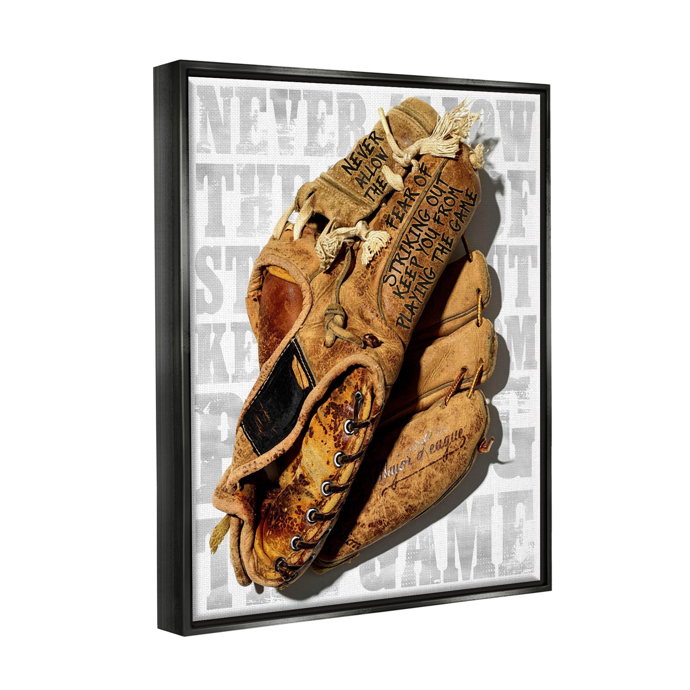 Fear Of Striking Out Phrase Sports Graphic Art Jet Black Framed Art Print Wall Art