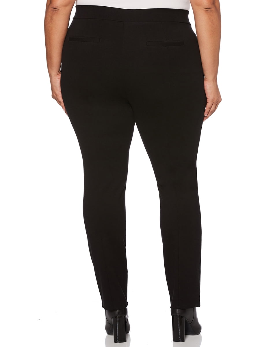 Rafaella Women s Plus Size Pull On Slim Leg Tech Ponte Pant Walmart