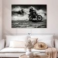 thumbnail image 2 of Elephant Stock Monochrome Racing Dirt Bike Wall Art - Horizontal Canvas Wall Art - Living Room Wall Decor - Sports Canvas - Black And Gray Decor - 48" x 32", 2 of 4