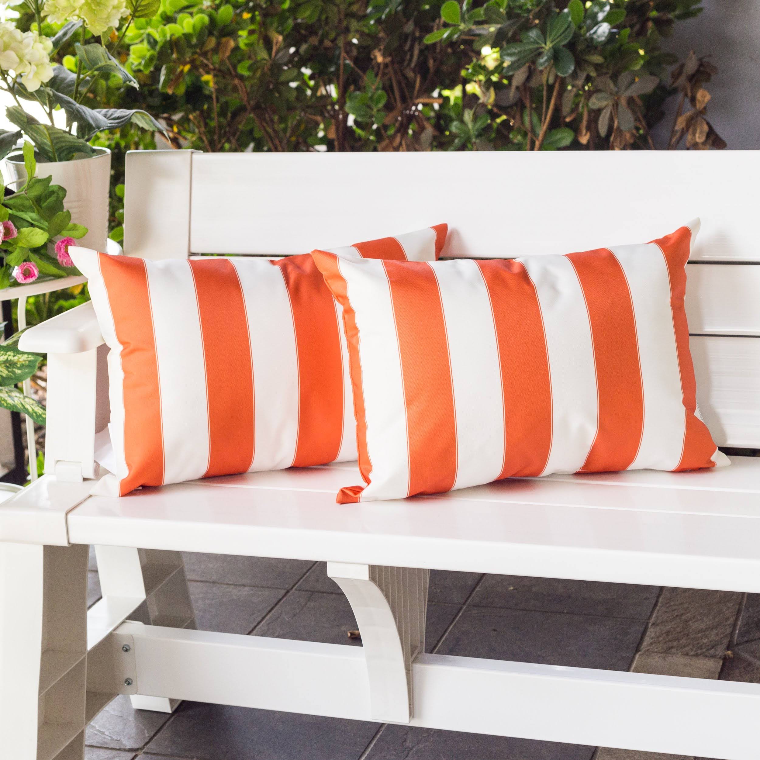 Riley Orange Rectangular Outdoor Throw Pillow
