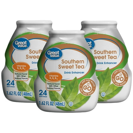 (10 Pack) Great Value Drink Mix, Southern Sweet Tea, 1.62 Fl Oz, 1