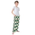thumbnail image 3 of FORMRS Boys Pajama Pants with Pockets Size 13-14Y Kids Lounge Sleep Bottoms, Green and White Plaid Pattern, 3 of 8