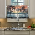 thumbnail image 5 of GZHJMY 36 Inch Length Kitchen Curtains Palm Tree 2 Panels Half Window Sheer Curtains Rod Pocket Farmhouse Short Drapes for Bathroom Cafe Basement Home Decor, 5 of 7