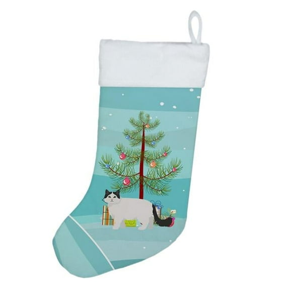 Ragamuffin #1 Cat Merry Christmas Christmas Stocking 13.5 in x 18 in