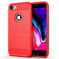 thumbnail image 1 of PANDACO Red Brushed Metal Case for iPhone 7 or iPhone 8 or iPhone SE (2020/2022), 1 of 4