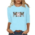 thumbnail image 2 of Lolmot T-shirt Imprimé pour Femmes, Blouse à Manches 3/4, Col Rond, Hauts Décontractés, 2 of 4