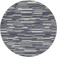thumbnail image 2 of Addison Rugs Dream Shag Premium Machine Washable Transitional Stripes, Bars, Horizontal Lines Gray Round Rug, 8' x 8', 2 of 8