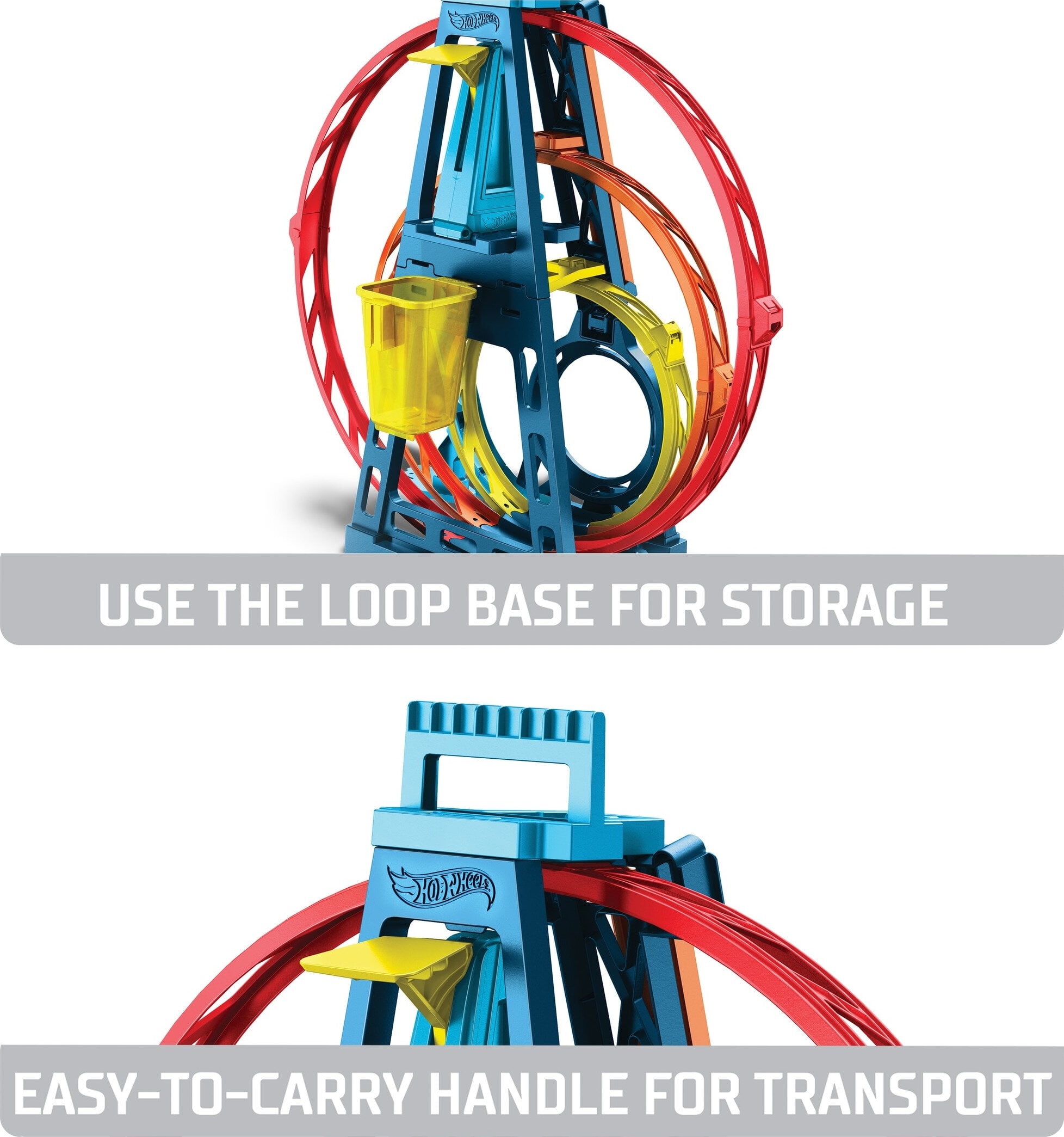 Hot Wheels Track Builder Triple Loop Stunt Playset, 1:64 Scale Vehicles​