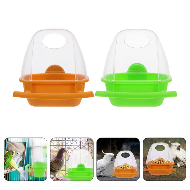 Bird food container 2pcs Plastic Food Containers for Bird Cage Bird