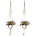 thumbnail image 4 of Macramé con cuerda colgante para maceta, colgador para plantas, decoración de jardín (2 uds.), 4 of 5