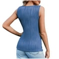 thumbnail image 4 of HVOBTTY Women's Summer Fashion Sleeveless Square Neck Slim Soft Versatile Daily Basic Comfy Beach Tank Top Light Blue, L, 4 of 4