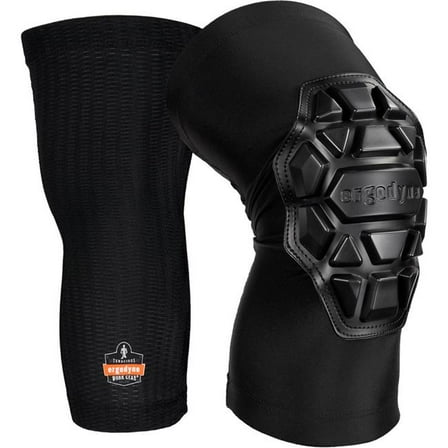Ergodyne B3135474 Padded Knee Sleeves with 3 Layer Foam Cap, Black - Medium & Large