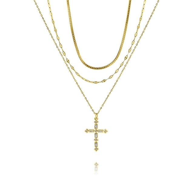Collares Surtidos de oro amarillo JeenMata con colgante de cruz