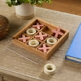 thumbnail image 2 of Mainstays By Becky G. & Alejandra 6" Wood Tic Tac Toe Tabletop Decoration, Pink & Natural, 2 of 9