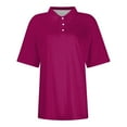 thumbnail image 3 of Kddylitq Women's Golf Polo T Shirts Lightweight Moisture Wicking Short Sleeve Shirt Quick Dry 3-Button Geometric Purple 3XL, 3 of 4