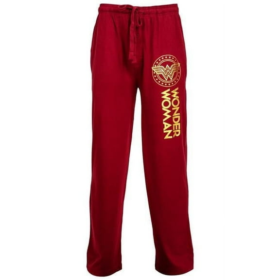 Wonder Woman Golden Logo Unisex Pajama Pants, Red & Yellow - 3XL - Size 48-50