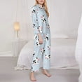 thumbnail image 4 of Kll Cute Farm Cow Print Women'S Long Sleeve Pajamas With Pants Sleepwear Loungewear 2 Set-X-Large, 4 of 9
