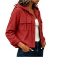 thumbnail image 4 of MOONDU Women's Corduroy Shacket Hooded Button Down Corduroy Jacket Long Sleeve with Pockets Loose Fit Casual Fall Winter Daily Wear, 4 of 7
