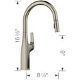 thumbnail image 2 of Blanco 442677 Rivana 1.5 GPM Single Hole Pull Down Kitchen Faucet - Chrome, 2 of 7