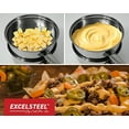 thumbnail image 2 of ExcelSteel 2.5 qt Stainless Steel Double Boilers with Tempered Glass Lid (Set of 3), 2 of 2