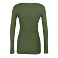 thumbnail image 4 of BRDFRL Long Sleeve Shirts for Women Scoop Neck Plain Tshirts Ribbed Knit Slim Fit Plus Size Tops Sexy Tunic Y2K Clothes Army Green S, 4 of 4