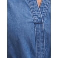 thumbnail image 5 of INSPIRE CHIC Women Denim Dress Casual Short Sleeve Elastic Waist A-Line Ruffle Hem Jean Dresses with Pockets S Blue, 5 of 6