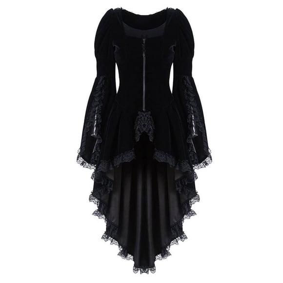 SXcggal Back Women Lace waist Stitching Jacket OverCoat Vintage Bandage Long-sleeved Women's Coat Basic Casual Unique Women's Clothes Dress UP Party