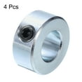 thumbnail image 3 of 4 Pack Set Screw Collars 1/2" Bore Zinc Plated Steel Shaft Collars, 1" OD, 7/16" Width Axle Collar Clamp, 3 of 5