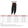 thumbnail image 5 of Pantalones holgados para mujer, cintura elástica suelta, 2 bolsillos, color puro, peso ligero, pantalones casuales para mujer, para viajes, vacaciones, oficina, negro, XL, 5 of 5