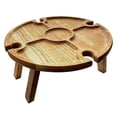 thumbnail image 1 of para vino portátil- plegable Premium de bambú Natural para carne soporte de botella y para exteriore Sunnimix servicio de picnic portátil, 1 of 8