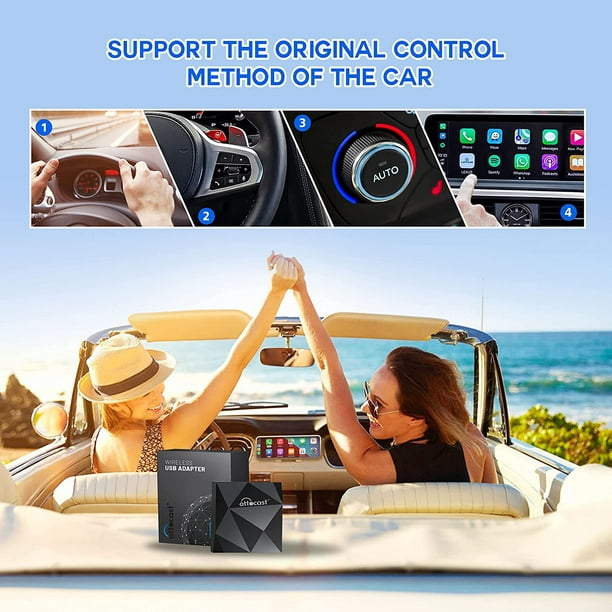 Wireless Apple CarPlay Adapter, Apple CarPlay Wireless Adapter for OEM  Wired CarPlay Cars, Fastest and Most Stylish Dongle, Convert OEM Wired to  Wireless CarPlay, Plug & Play