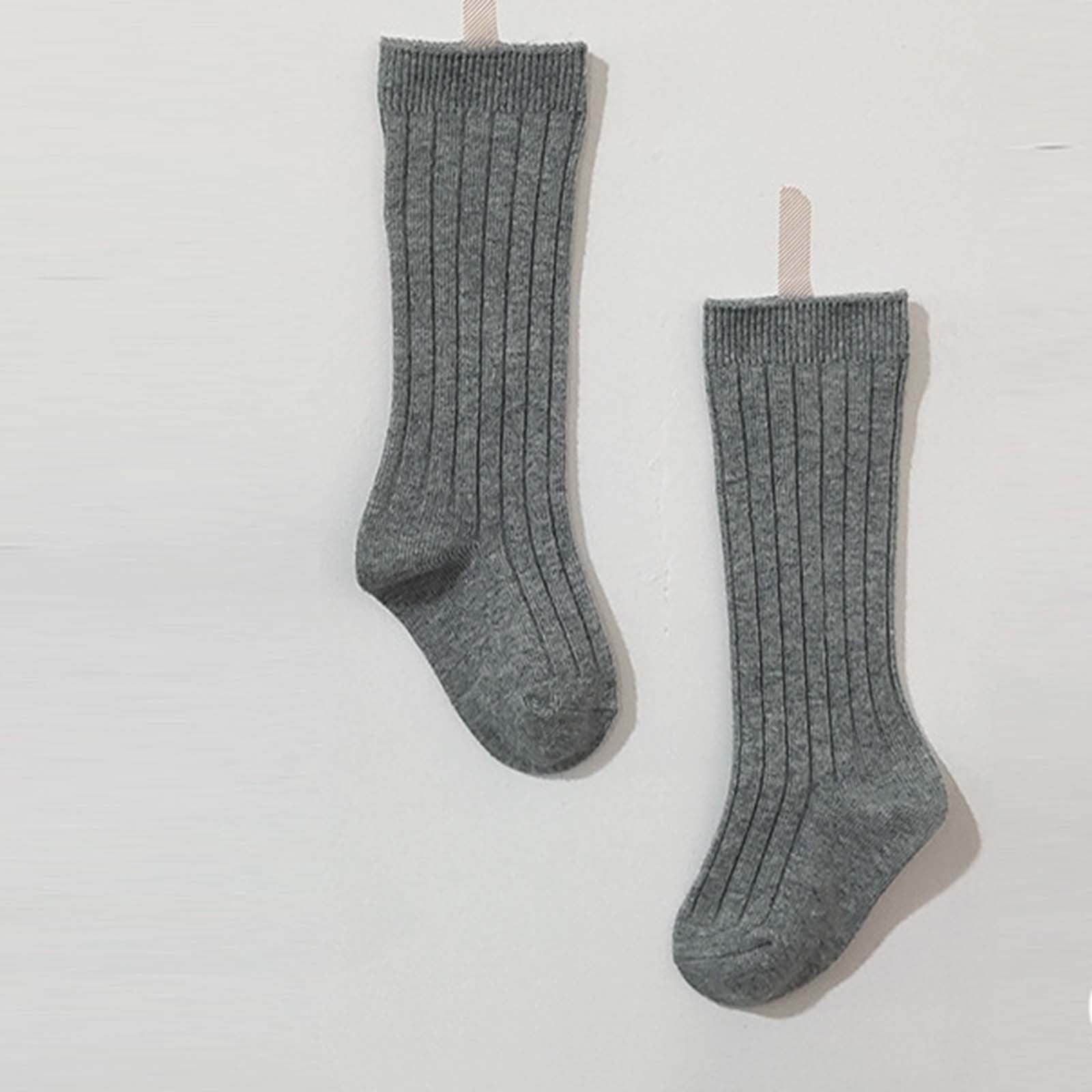 Tfken Child Boys Socks Solid Color Mid-Calf 1 Pairs Tube Sports Grey Size 1-3 Years