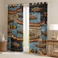 thumbnail image 3 of Feelyou Farmhouse Boating Black Out Curtains, Fishing Pike Fish Curtains Pack of 2 (42x63 Each), Vintage Western Cabin Bedroom Curtains, Living Room Curtains Decor, 3 of 7