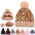 thumbnail image 2 of Ywbawe Women's Sequin Knit Sparkly Winter Beanie Hat for Cold Weather Accessory 1 Count, 2 of 8