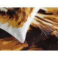thumbnail image 4 of Ambesonne Africa Quilted Bedspread Set 3 Pcs, Tropics Savannah Lion Art, King Size, Orange and White, 4 of 5