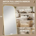 thumbnail image 4 of Antok 76"x34.1" Floor Mirror, Arched Full Body Standing Mirror for Bedroom & Living Room, Gold, 4 of 6